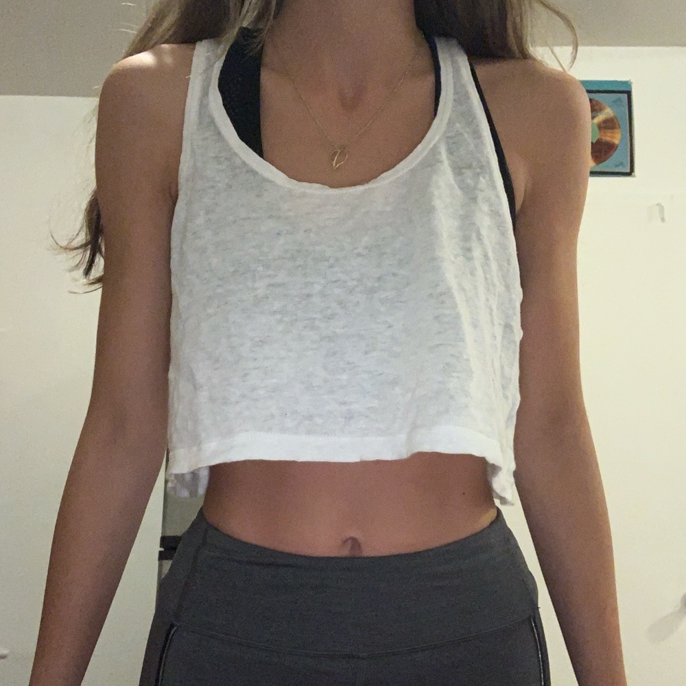 FARM RIO WHITE CROP TOP